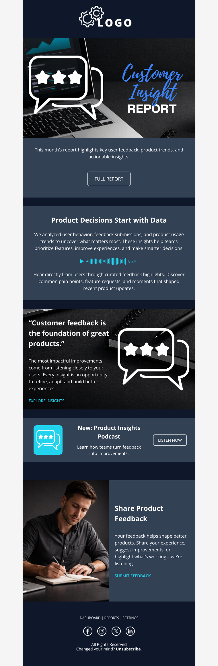 Customer Feedback & Product Insights Newsletter