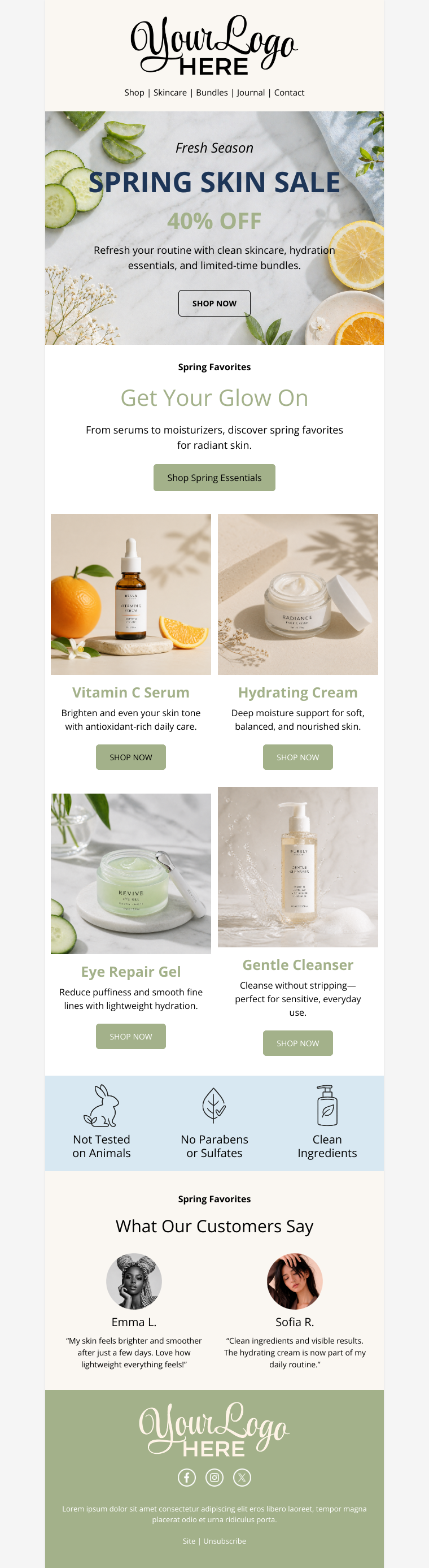 Spring Skincare Ecommerce Sale