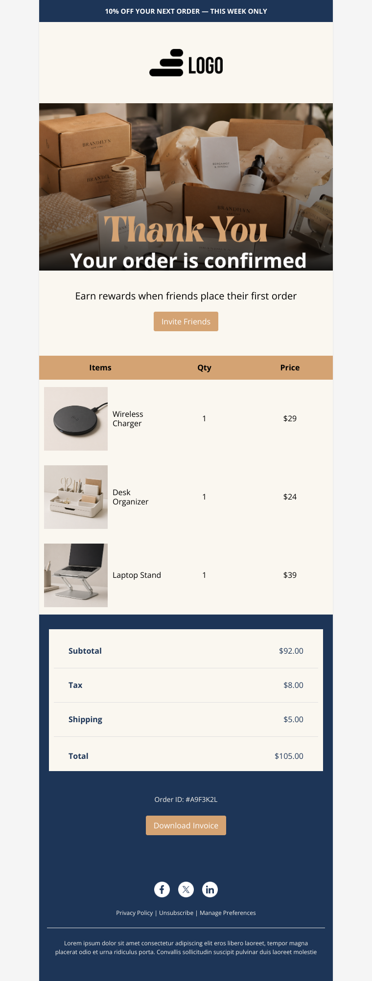 Ecommerce Order Receipt