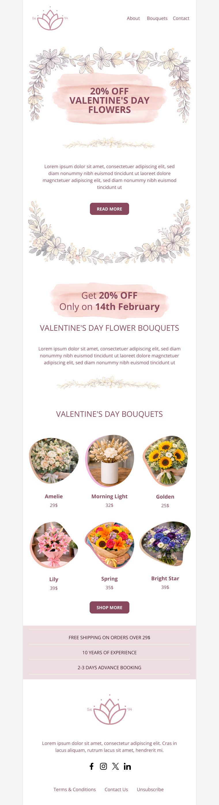 Valentine - 20% OFF VALENTINE’S DAY FLOWERS