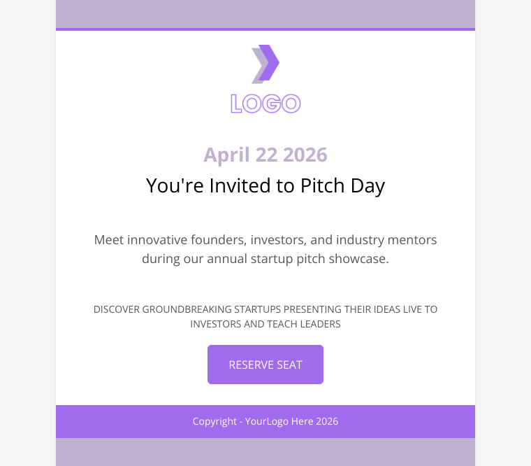 Startup Pitch Day Invitation